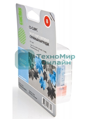 Картридж струйный Cactus CS-CLI8PC голубой (12 мл) для Canon Pixma iP6600/iP6600d/iP6700/iP6700d/MP960/MP970/PRO 9000