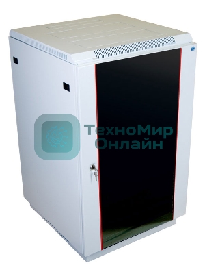 Шкаф коммутационный ЦМО ШТК-М-18.6.6-1ААА 18U 600x600 мм пер. дв. стекл задн. дв. стал. лист 2 бок. пан. направл. под закл. гайки 270 кг серый