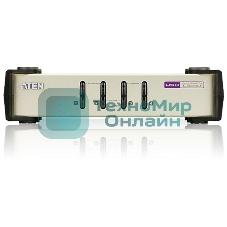 Переключатель ATEN CS84U(-AT) 4-портовый KVM-переключатель 1 user(HDB15(SVGA Female)+KBD(PS/2)+MOUSE(PS/2), KVM-порты: SPHD18(Female). В комплекте: кабели KVM (2L-5201P)-4шт. Не требует внешнего питания