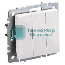 Выключатель 3-кл. СП BRITE ВС10-3-0-БрБ 10А белый IEK BR-V30-0-10-K01