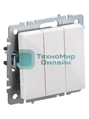 Выключатель 3-кл. СП BRITE ВС10-3-0-БрБ 10А белый IEK BR-V30-0-10-K01