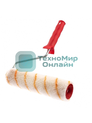 Валик в сборе Matrix полиакрил желтая полоса, 250 мм, ворс 12 мм, D 48 мм, D ручки 8 мм