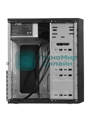 Компьютерный корпус c блоком питания 450 Ватт/Case Foxline FL-302-FZ450-U32 ATX case, black, w/PSU 450W 8см, w/2xUSB 2.0+2xUSB 3.0, w/pwr cord, w/o FAN