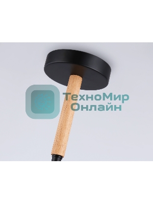 Светильник Ambrella light TR80488/6 BK/LW черный/светлое дерево E27/6 max 60W D930*510