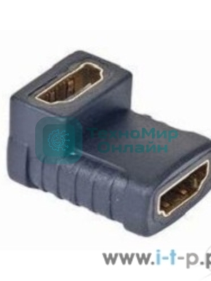 Переходник Gembird Переходник HDMI-HDMI 19F/19F, угловой, золотые разъемы, пакет