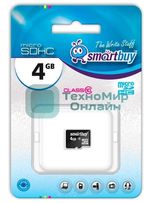 Флеш карта microSD 4Gb Smartbuy microSDHC Class 10