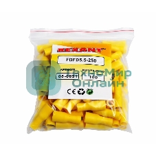 Клемма плоская Rexant полностью изолированная гнездо 6.6 мм 4-6 мм² (РППи-м 6.0-(6.3))