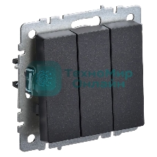 Выключатель 3-кл. СП BRITE ВС10-3-0-БрЧ 10А черный IEK BR-V30-0-10-K02