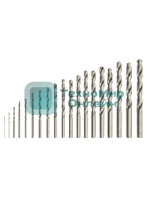 Набор сверл по металлу Сибртех, 1-10 мм (через 0,5 мм), HSS, 19 шт.,пластик.коробка цил. хвостовик