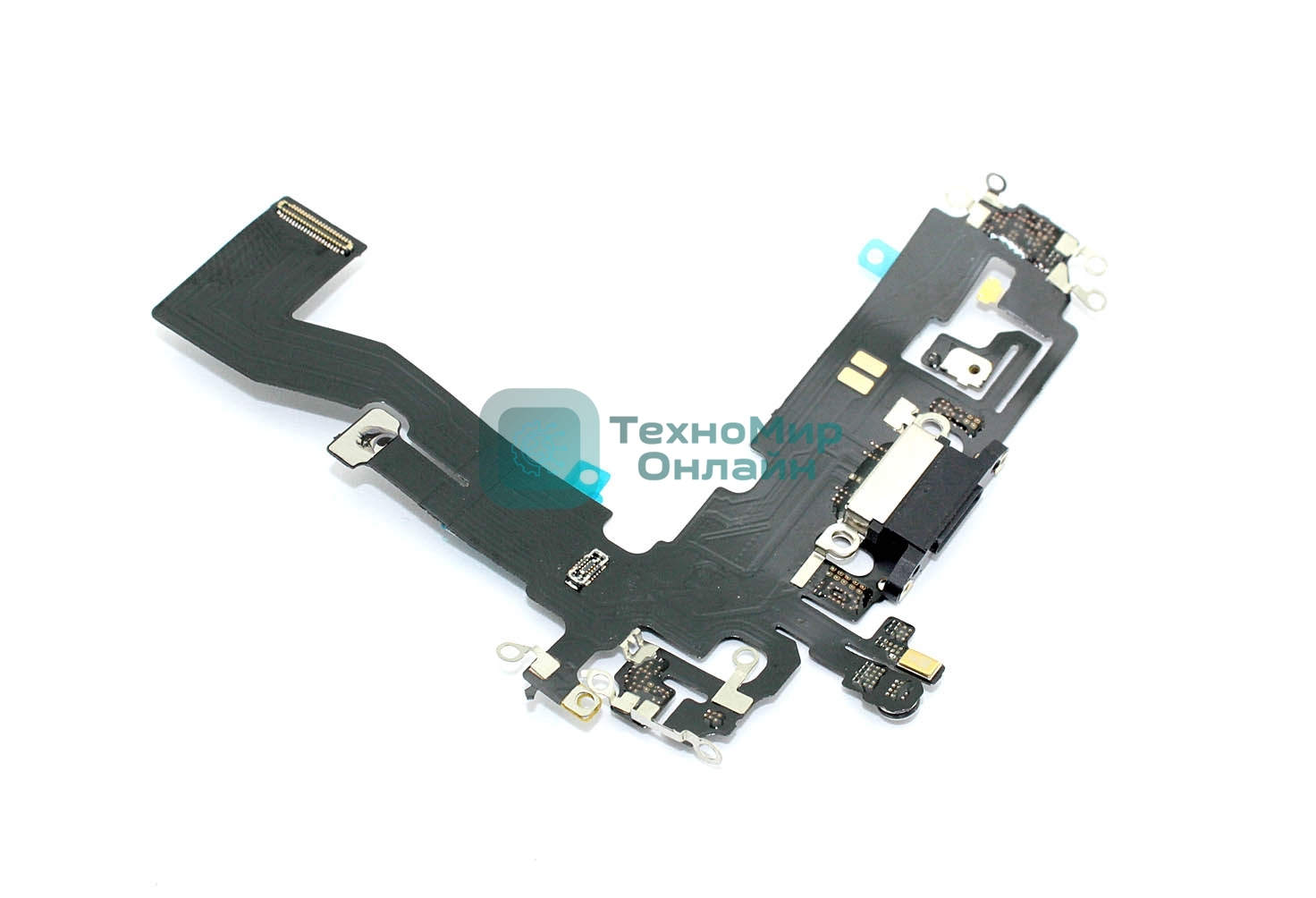 Шлейф с разъемом зарядки и микрофоном для Apple iPhone 12, iPhone 12 Pro, черный