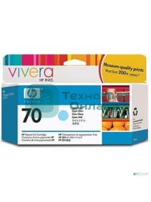 Картридж струйный HP №70 C9390A светло-голубой для HP DJ Z2100/Z3100 (130мл)