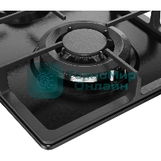 Газовая варочная панель Monsher MSG 33 Noir, газ, High-Tech, 29 см, автоматический электроподжиг, газ-контроль, форсунки под сжиженый газ, SABAF конфорки, чугунные решетки, черный