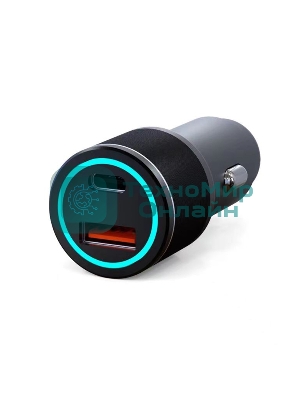 Автомобильное зарядное устройство c двумя портами Rexant (USB-C + USB-A) c LED-подсветкой, 48Вт