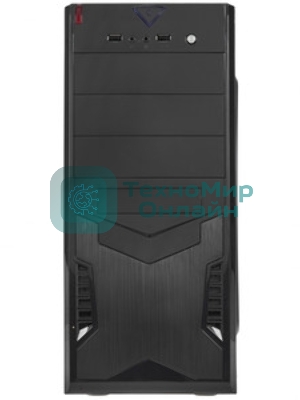 Компьютерный корпус Miditower ExeGate CP-601-UNS500 (ATX, БП UNS500 с вент. 12см, 2*USB, аудио, черный)