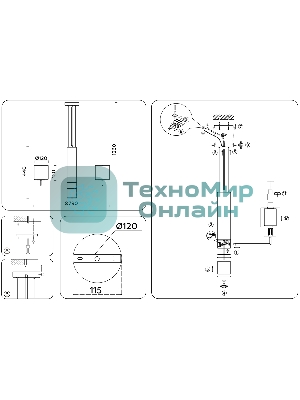 Люстра Ambrella light LH56003/7 СH/FR хром/белый матовый E14*7 max 40W D790*1260