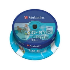 Диск CD-R Verbatim 700Mb 52x Cake Box (25шт) Printable (43439)