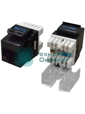 Модуль Keystone RJ45, Cat.5E, UTP, 180 градусов, черный