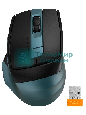 Мышь беспроводная A4Tech Fstyler FB35C зеленый/черный, 2000 dpi, радиоканал, Bluetooth, USB, кнопки - 6