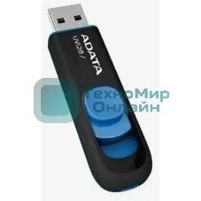 Флешка USB ADATA UV128 (AUV128-512G-RBE), 512Gb, USB 3.2 Gen1, R/W 100/30, черный/синий