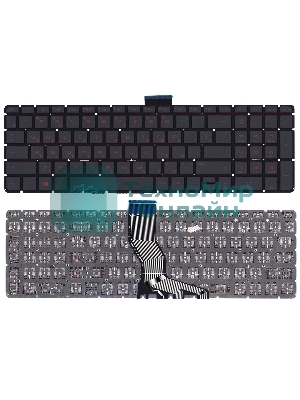 Клавиатура для ноутбука HP Pavilion 15-ab 15-ab000 15z-ab100 черная с красной подсветкой