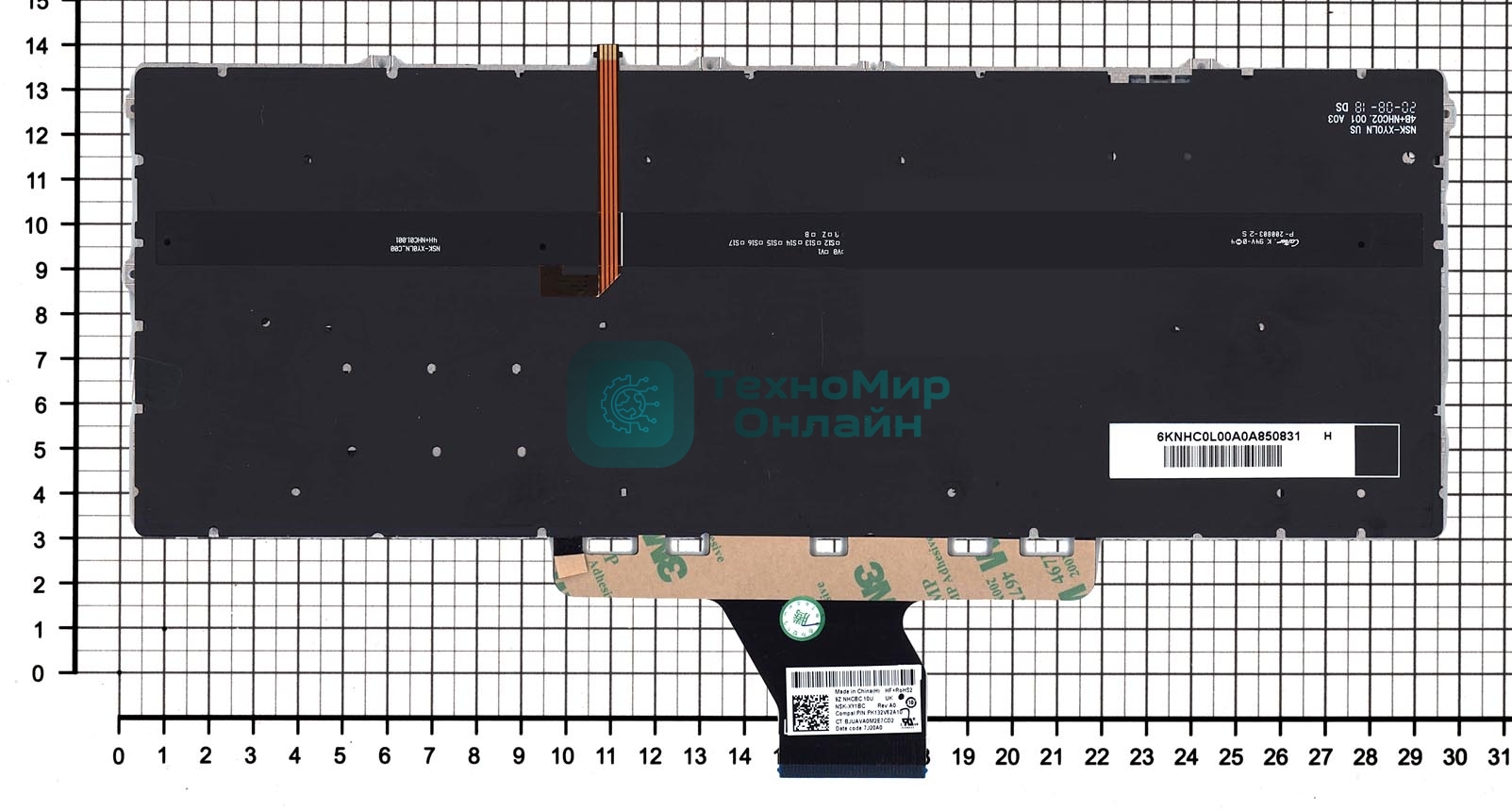 Клавиатура для ноутбука HP Envy 13-BA серебро