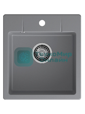 Мойка GRANFEST URBAN 245 1-чаша 450x490мм, монтаж: врезной, материал: кварц, темно-серый