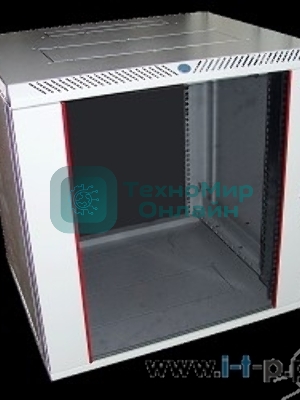 Шкаф настенный ЦМО ШРН-М-12.500 12U 600x520мм пер.дв.стекл съемные бок.пан. 50кг серый