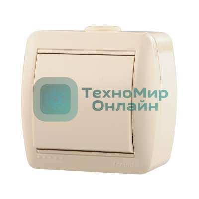Выключатель 1-кл. ОП Ната 10А IP20 крем. LEZARD 710-0300-100