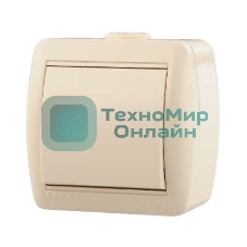 Выключатель 1-кл. ОП Ната 10А IP20 крем. LEZARD 710-0300-100