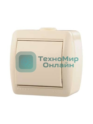 Выключатель 1-кл. ОП Ната 10А IP20 крем. LEZARD 710-0300-100