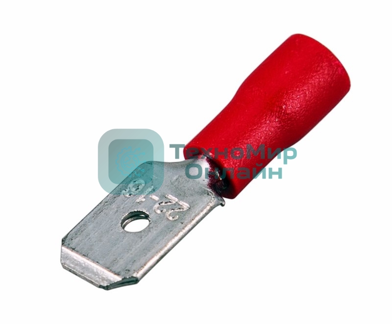 Клемма плоская Rexant изолированная (КПИ штекер - 6.3 мм) 0.5-1.5 мм (MDD1.25-250, VM1.25-250) (100 шт. в уп.)