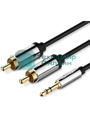 Кабель Vention аудио Jack 3,5 мм M/2RCA M - 5 м черный