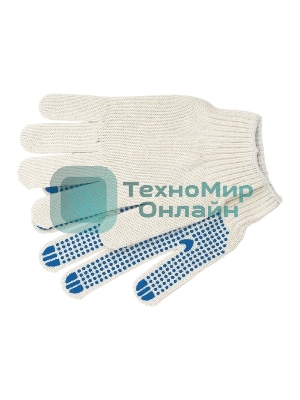 Перчатки трикотажные, с ПВХ точкой, 10 класс, стикер Россия