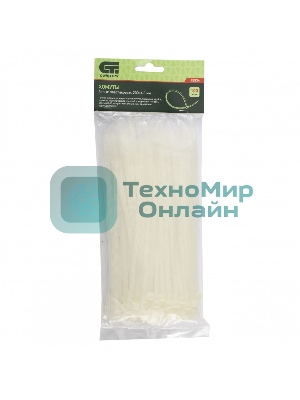 Хомуты Сибртех, 200 х 4,8 мм, пластиковые, белые, 100 шт.