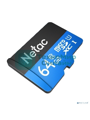 Флеш карта microSDHC 64Gb Netac P500 NT02P500STN-064G-R (с SD адаптером) 80Mb/s