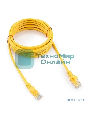 Патч-корд медный UTP Cablexpert PP10-3M/Y cat.5e, 3м, литой, многожильный, желтый