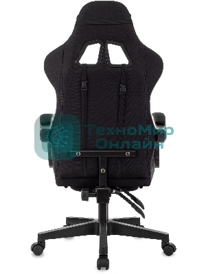 Кресло Zombie Shadow черный, экокожа, 120 кг, механизм качания, подставка для ног