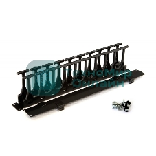 Кабельный организатор с крышкой Hyperline CMF-1U-FPL106-MCOV-RAL9005, глубина 106 мм, 19