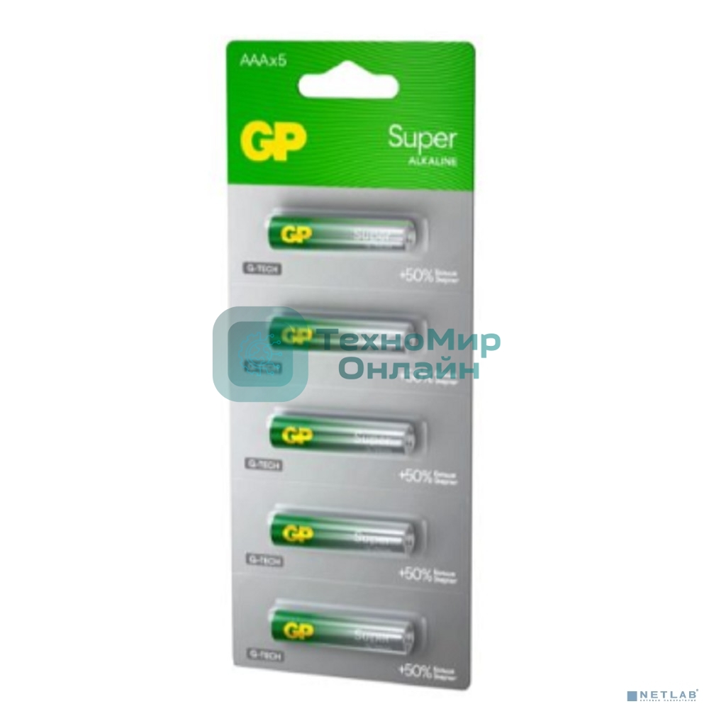 Алкалиновые батарейки GP Super Alkaline G-Tech 24А ААA - 1 шт. на отрывных блистерах
