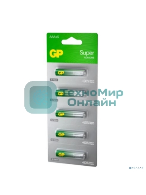 Алкалиновые батарейки GP Super Alkaline G-Tech 24А ААA - 1 шт. на отрывных блистерах