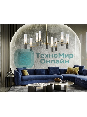 Люстра Ambrella light LH53355/9 GD/CL/WH золото/прозрачный/белый G9*9 max 40W D850*890