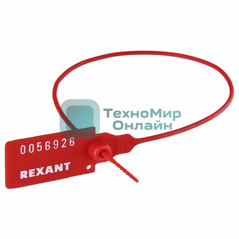 Пломба пластиковая номерная Rexant 320 мм красная