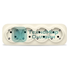 Розетка 4-м ОП 16А IP20 с заземл. сл. кость IONICH 1452