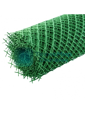 Решетка заборная в рулоне, 1,3х20 м, ячейка 70х55 мм, пластиковая, зеленая Россия