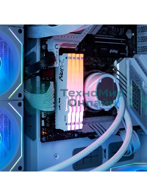 Оперативная память Kingston Fury Beast, DDR5, 64GB (2x32GB), 6000MHz, CL30, DIMM, с радиатором, RGB, белый