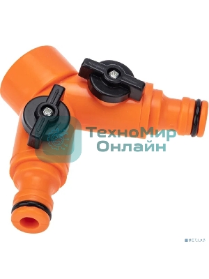 Разветвитель 2-х канальный на кран 3/4-1/2 дюйма Четыре Сезона