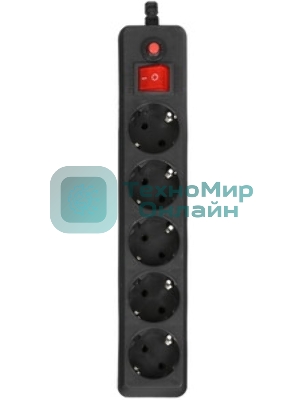 Сетевой фильтр Гарнизон EHLB-2, 5 р, 10А 3 м черный