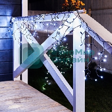 Гирлянда Neon-night Айсикл (бахрома) светодиодный, 2,4 х 0,6 м, черный провод, 230 В, диоды белые, 88 LED