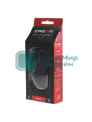 Мышь проводная Crown CMM-31 черный, 1000 dpi, USB, кнопки - 3