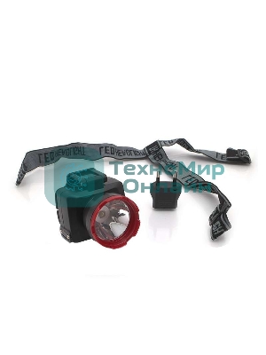 Фонарь светодиодный аккум. налобный Космос LED 2 режима 1Вт 500 мАч зарядка от сети 220В